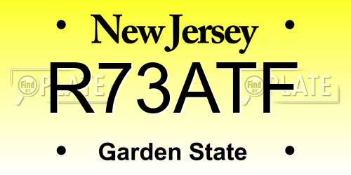 R73ATF New Jersey License Plate