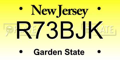 R73BJK New Jersey License Plate