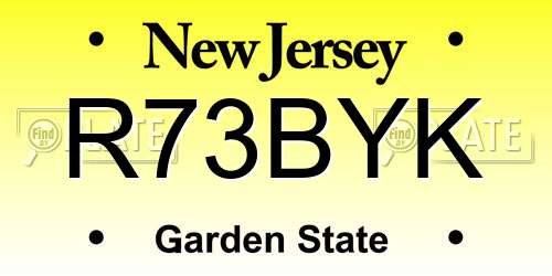 R73BYK New Jersey License Plate