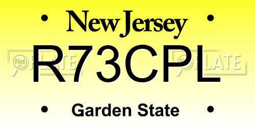 R73CPL New Jersey License Plate