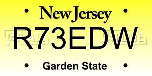 R73EDW New Jersey License Plate