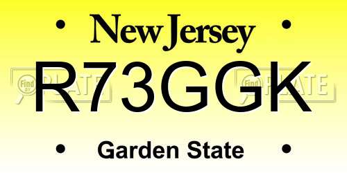 R73GGK New Jersey License Plate