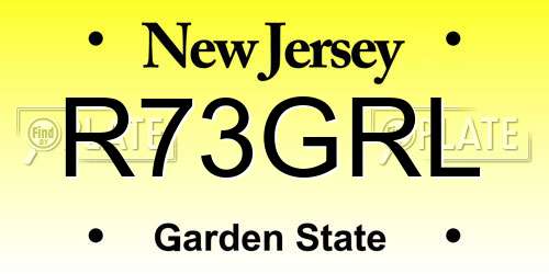 R73GRL New Jersey License Plate
