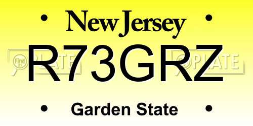 R73GRZ New Jersey License Plate