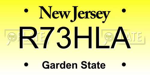 R73HLA New Jersey License Plate