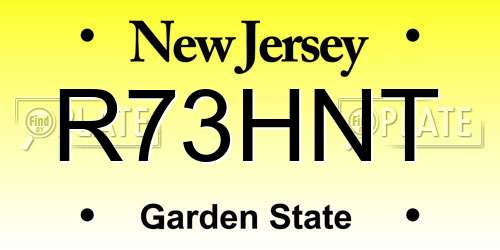 R73HNT New Jersey License Plate