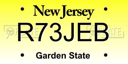 R73JEB New Jersey License Plate