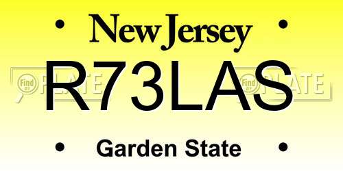 R73LAS New Jersey License Plate