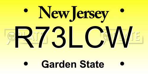 R73LCW New Jersey License Plate