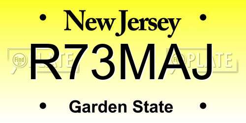 R73MAJ New Jersey License Plate
