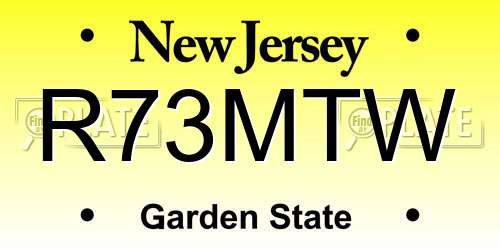 R73MTW New Jersey License Plate