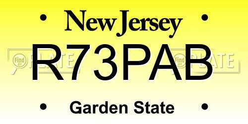 R73PAB New Jersey License Plate