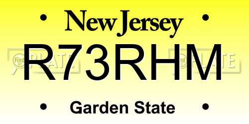 R73RHM New Jersey License Plate