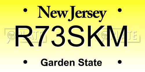 R73SKM New Jersey License Plate