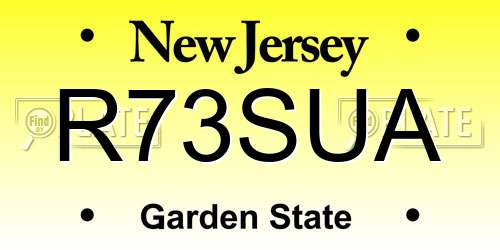 R73SUA New Jersey License Plate