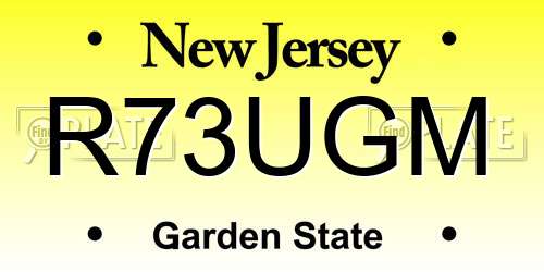 R73UGM New Jersey License Plate
