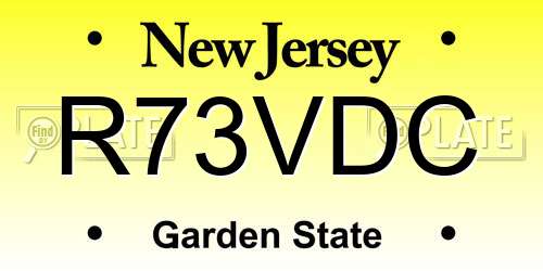 R73VDC New Jersey License Plate