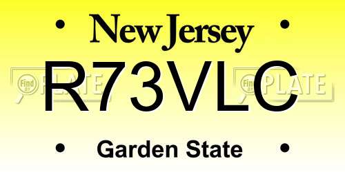 R73VLC New Jersey License Plate