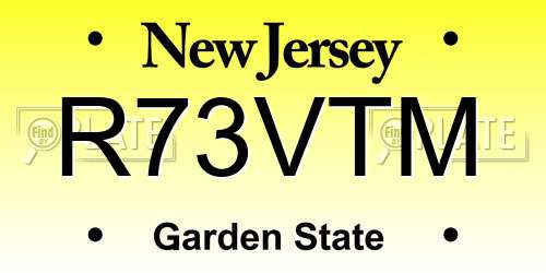 R73VTM New Jersey License Plate