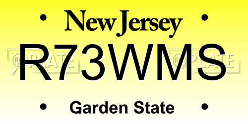 R73WMS New Jersey License Plate