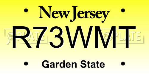 R73WMT New Jersey License Plate