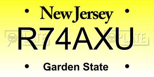R74AXU New Jersey License Plate