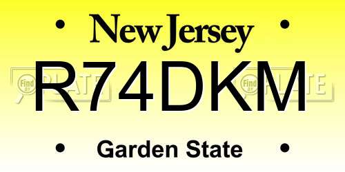 R74DKM New Jersey License Plate