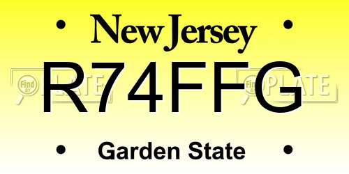 R74FFG New Jersey License Plate