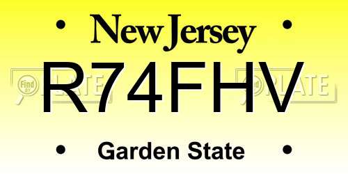 R74FHV New Jersey License Plate