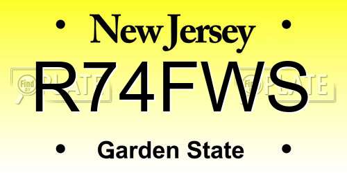 R74FWS New Jersey License Plate