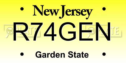 R74GEN New Jersey License Plate