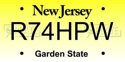 R74HPW New Jersey License Plate