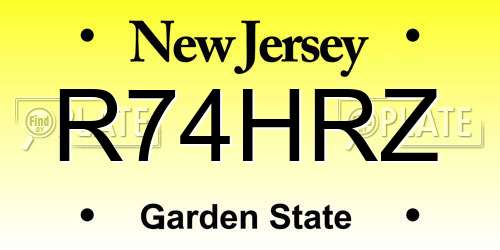 R74HRZ New Jersey License Plate