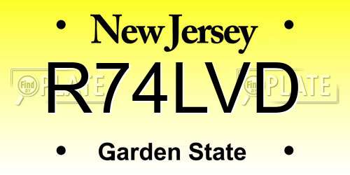 R74LVD New Jersey License Plate