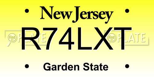 R74LXT New Jersey License Plate