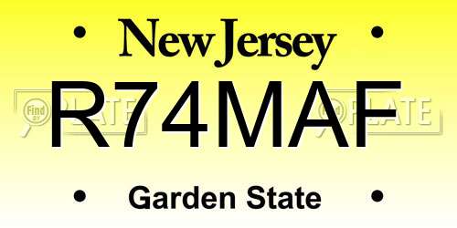 R74MAF New Jersey License Plate