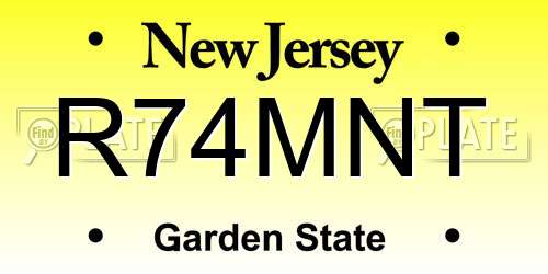 R74MNT New Jersey License Plate