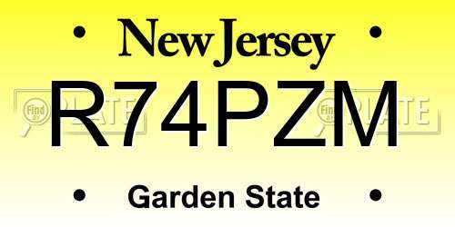 R74PZM New Jersey License Plate