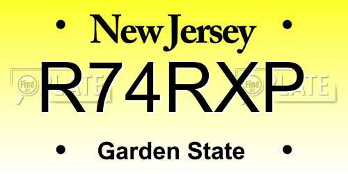 R74RXP New Jersey License Plate