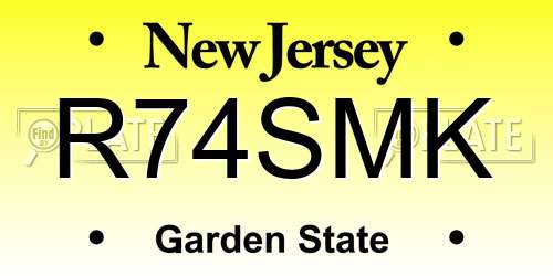 R74SMK New Jersey License Plate