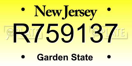R759137 New Jersey License Plate