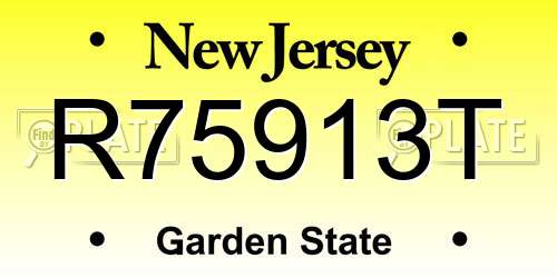 R75913T New Jersey License Plate
