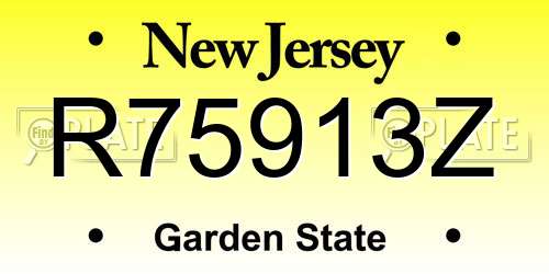R75913Z New Jersey License Plate