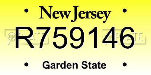 R759146 New Jersey License Plate