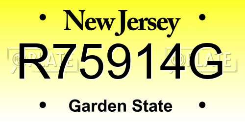 R75914G New Jersey License Plate