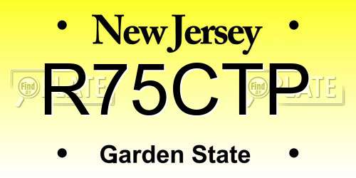 R75CTP New Jersey License Plate