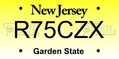 R75CZX New Jersey License Plate