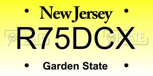 R75DCX New Jersey License Plate