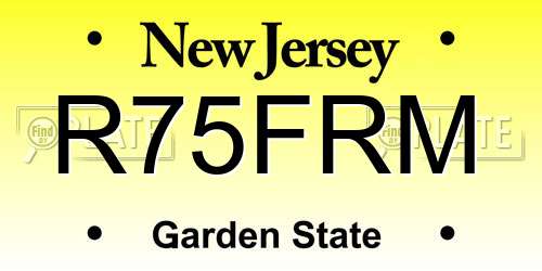 R75FRM New Jersey License Plate