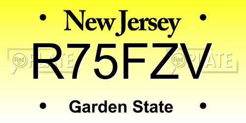 R75FZV New Jersey License Plate